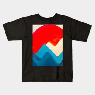 Retro Mountains and Sun Kids T-Shirt
